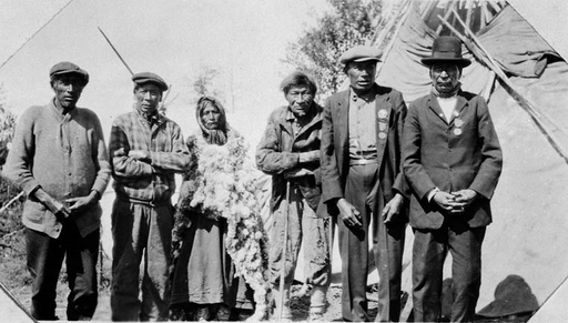 Natives of Fort Hope at Landsdowne House Councillors Mishell and Moonia may be seen at right July 13,1930
